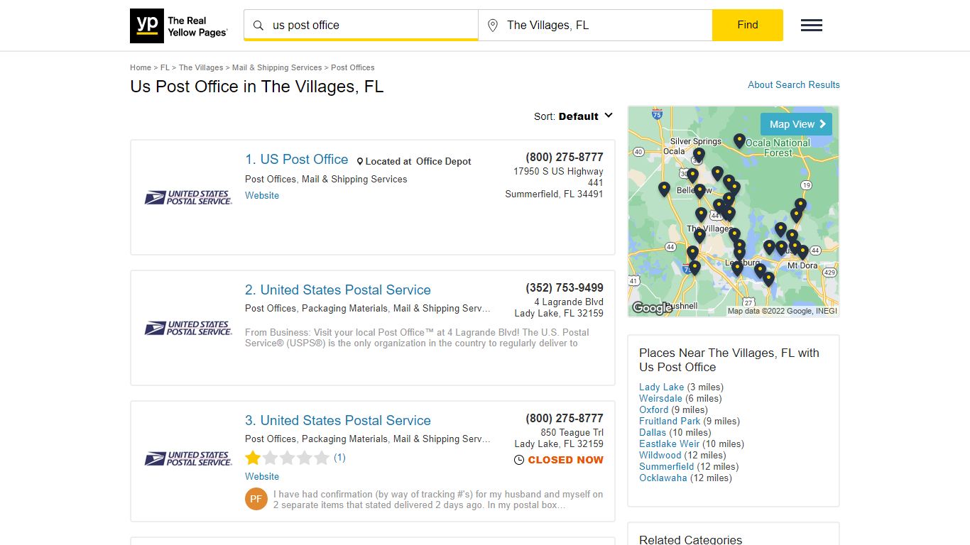 Us Post Office Locations & Hours Near The Villages, FL - YP.com